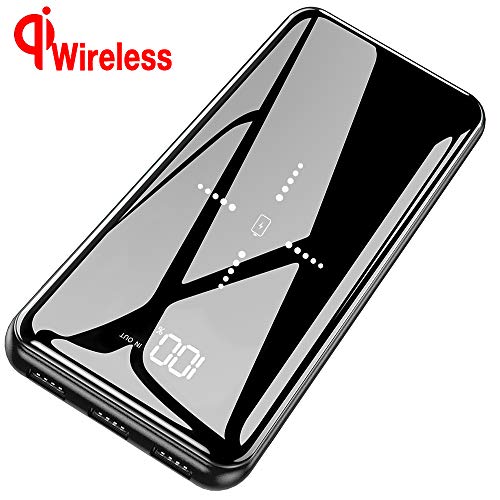Product Cover Portable Charger Wireless Power Bank 25000mAh - High Capacity with LCD Digital Display,3 USB Output & Dual Input External Battery Pack Compatible Smart Phones,Android Phones,Tablet and More