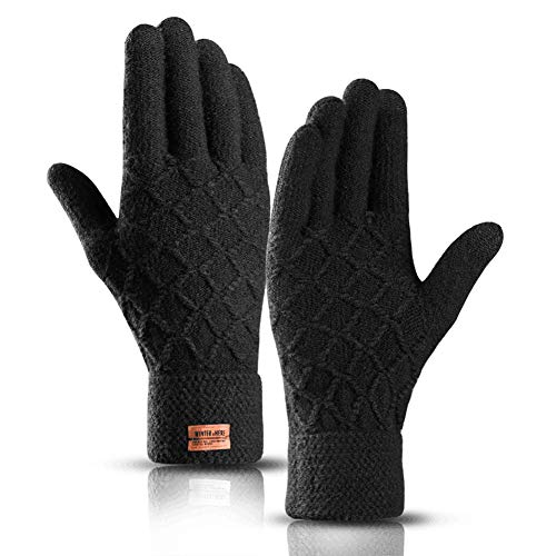 Product Cover Mens Knit Gloves Touchscreen Thick Gloves with Warm Wool Lining