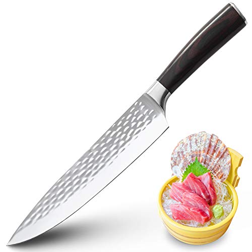 Product Cover Sharp Kitchen Knife 8 Inch with Wood Handle for Cooking, Chopping and Professional Chef Use