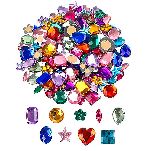 Product Cover YIQIHAI 150pcs Self Adhesive Rhinestone Stickers Jewels Bling Crystal Gem Stickers for Kids DIY Arts & Crafts Assorted Shapes Colors
