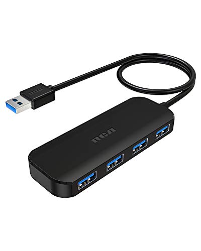 Product Cover RCA USB Hub, 4 Port USB 3.0 Hub, Portable Hub for PC, Laptop, USB Flash Drives, and Mobile Hard Disk and Other USB A Devices (Black)