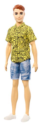 Product Cover Barbie Ken Fashionistas Doll with Red Hair and Graphic Yellow Shirt