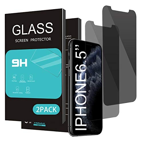 Product Cover HOMEMO Privacy Screen Protector for iPhone 11 Pro Max/iPhone Xs Max 6.5Inch 2Pack Anti Spy Tempered Glass Anti Scratch Case Friendly