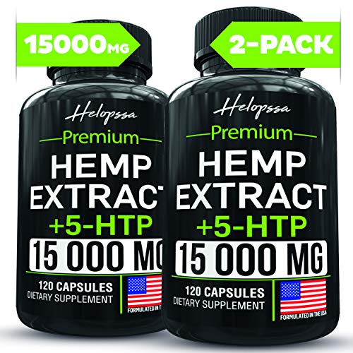 Product Cover (2 Pack | 240 Pills) Hemp Oil Capsules 15 000MG of Pure Hemp Extract - Pain, Stress & Anxiety Relief - Natural Sleep & Mood Support - Made in The USA - Maximum Value - Rich in Omega 3, 6, 9