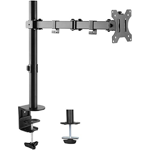 Product Cover WALI Single LCD Monitor Fully Adjustable Desk Mount Stand Fits One Screen 13 to 32 inch, 17.6 Lbs. Weight Capacity per Arm (M001LM), Black