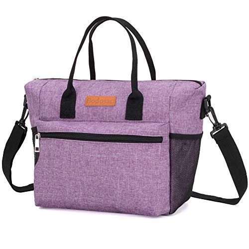 Product Cover Lunch Bags for Women,Shoulder Strap Lunch Box Insulated Cooler Totes with Leakproof Lining (Purple)