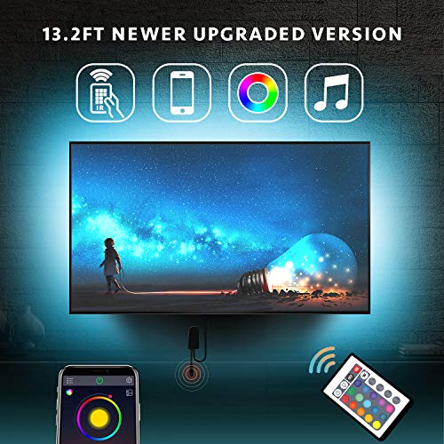 Product Cover Nexillumi LED Strip Lights for 56''-75'' TV with Remote App Control TV LED Backlight Color Changing RGB LED Strip USB Powered (APP Control+ Remote) (13.2Ft + 3.2Ft Corner Cords)