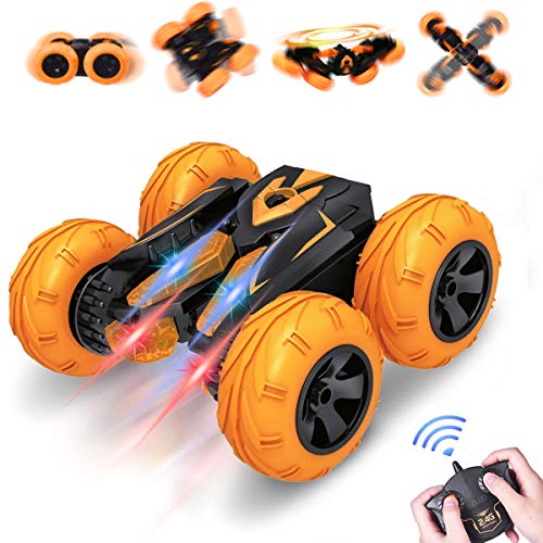 Product Cover VAZILLIO Remote Control Stunt Car, 2.4GHz RC Road Racer Crawler Tumbler 360 Flip Rally Vehicle,Novelty Intellectual Toys for Kid Boys Girls (Orange)