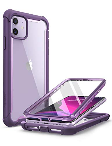 Product Cover i-Blason Ares Case for iPhone 11 6.1 inch (2019 Release), Dual Layer Rugged Clear Bumper Case with Built-in Screen Protector (Purple)