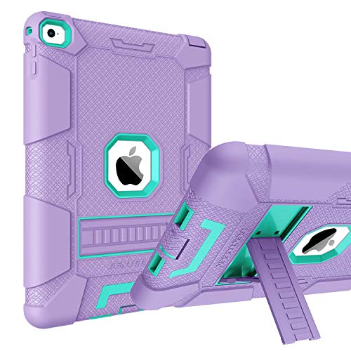 Product Cover BENTOBEN Case for iPad Air 2, Hybrid Shockproof Cases with Kickstand Rugged Triple-Layer Shock Resistant Drop Proof Protective Tablet Cover for iPad Air 2 (A1566 A1567) 2014 Released, Purple/Green