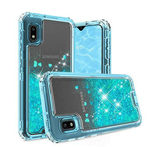 Product Cover Wydan Case for Samsung Galaxy A10E - Liquid Glitter Bling Heavy Duty Hybrid Shockproof Phone Cover