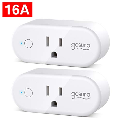 Product Cover Smart Plug Gosund 16A Smart Wifi Outlet Compatible with Alexa and Google Home Voice Assistant, No Hub Required, 2.4G Wifi Only, New Version (2 Pack)