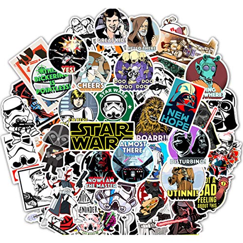Product Cover JJLIN Science Fiction Film Theme Star Wars Stickers Cute Stickers for Water Bottles Hydroflasks Skateboard Decal Stickers for Teens, Girls, Boys, Adults Laptop Stickers (Star Wars)