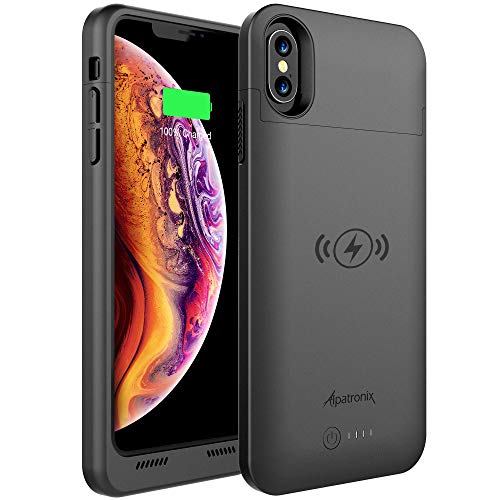 Product Cover Alpatronix 4200mAh Battery Case with Qi Wireless Charging Compatible for iPhone Xs & X (5.8-inch) (Black)