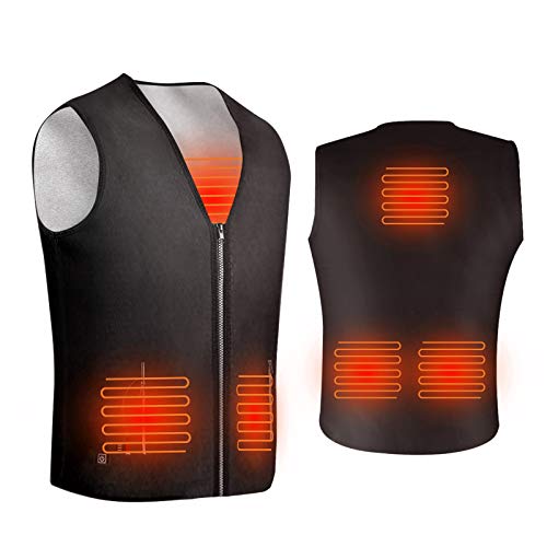 Product Cover ISOPHO Heated Vest, Heated Jacket Powered by USB Port, Lightweight Fleece Vest, 5 Heating Pads at Abdomen Back & Waist, 3-Gear Temp, V-Neck, Two Pockets, Zipper Closure, Powerbank is not Included