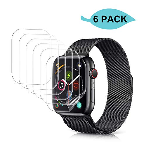 Product Cover [6 Pack] Screen Protector for Apple Watch Series 5 44mm / Series 4 44mm, KKTICK [Anti-Bubble] [Max Coverage] HD Clear Flexible TPU Film Protector for iWatch 44mm, Easy to Install