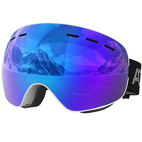 Product Cover ACURE Ski Goggles- OTG Frameless Snow Snowboard Goggles of Dual Lens with Anti Fog and UV400 Protection for Men, Women, Adults & Youth (Blue)