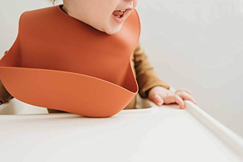 Product Cover Nightingale Silicone Baby Bib | Waterproof Platinum Silicone Bibs for Girls and Boys | Soft, Comfortable, Adjustable | Perfect Gifts for Babies and Toddlers |Easy to Clean, Instant Dry|Pack of 1:Clay