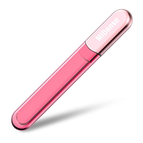 Product Cover Particular Glass Nail File with Case Midenso 2nd Generation Double Sided Crystal Beauty Nail Filer Salon Nail Polish Top Christmas Stocking Superior Quality Gift Idea for Women,Rose Gold