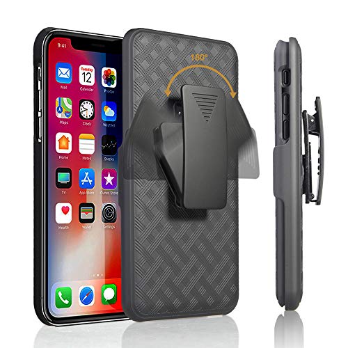 Product Cover PIXIU iPhone 11 pro max Case with Belt Clip and Kickstand, Super Slim Shell Case with Combo Shell & Holster Full Body Shockproof Protective case for Apple iPhone 11 pro max 6.5 inch 2019