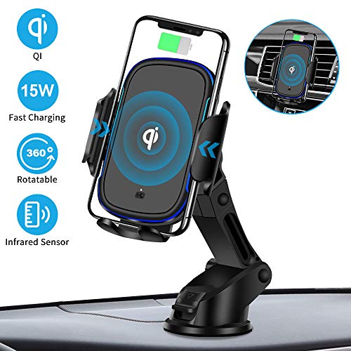 Product Cover [Fastest Wireless Car Charger]RegeMoudal Wireless Car Charger Mount 15W Qi Fast Charging Auto Clamping Car Mount Air Vent Phone Holder for iPhone 8/8S/X/XS/XR/11 Pro,Samsung S7/S8/S8+/S9/S9+/S10