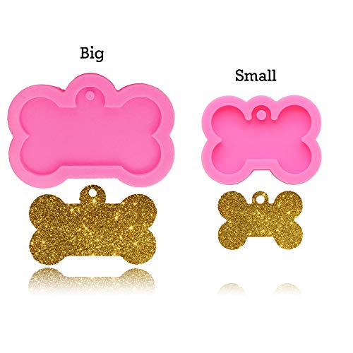 Product Cover 2pcs Creative Dog Bone Shaped Silicone Mold Key Chain Mould DIY Topper Decoration Non-stick Premium Cooker Accessories Baking Pan Ice Cream Tray for Homemade Chocolate Dessert Gummy Candy-Bone