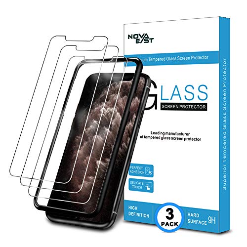 Product Cover Novaeast Tempered Glass for iPhone 11 Pro Max Screen Protector 6.5 Inch 2019 with Easy Install Frame, 3-Pack