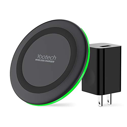 Product Cover Yootech Wireless Charger, Qi-Certified 10W Max Wireless Charging Pad with QC3.0 AC Adapter, Compatible with iPhone 11/11 Pro/11 Pro Max/XS MAX/XR/XS/X/8,Samsung Galaxy S20/Note 10/S10/S9,AirPods Pro