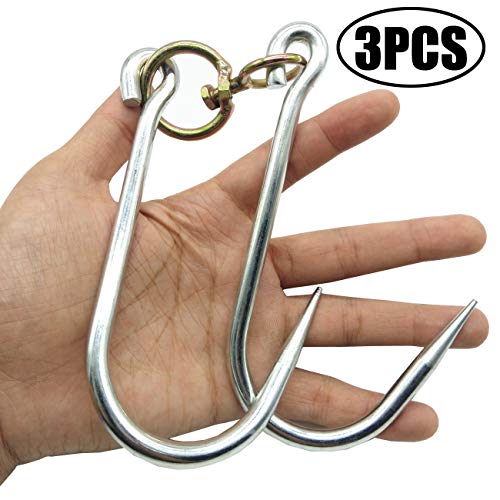 Product Cover TIHOOD 3PCS Swiveling Meat Hook, Heavy Duty Stainless Steel Processing Butcher Hooks - Large Fish,Hunting,Carcass Hanging Hook