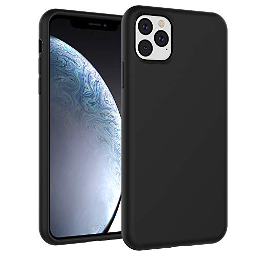 Product Cover Silicone Design for iPhone 11 Pro Max Case 6.5 inch, Nuomaofly Liquid Silicone Gel Rubber with Microfiber Cloth Lining Case Cover for iPhone 11 Pro Max 6.5 inch 2019 (Black)