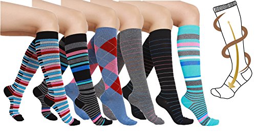 Product Cover 6 Pairs Women's Graduated Compression Trouser Socks 8-15mmHg