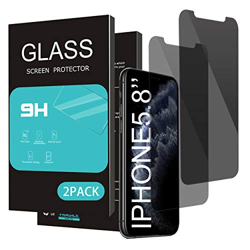 Product Cover HOMEMO Privacy Screen Protector for iPhone 11 Pro/iPhone X/iPhone Xs 5.8Inch 2 Pack Anti Spy Tempered Glass Anti Scratch Case Friendly