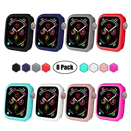 Product Cover BOTOMALL for IWatch Case 38mm 42mm 40mm 44mm Premium Soft Flexible TPU Thin Lightweight Protective Bumper Cover Screen Protector for Smartwatch Series 5 Series 4 3 2(Colorful,44MM Series 4/5)