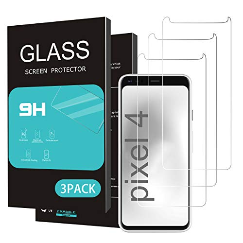 Product Cover Homemo Screen Protector for Google Pixel 4 3Pack 2.5D Edge Tempered Glass for Google Pixel 4 Anti Scratch Case Friendly