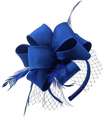 Product Cover Myjoyday Fascinator Hats for Women Tea Party Wedding Headband Feather Cocktail Headwear Hair Clip