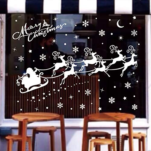 Product Cover SIBOSUN 206 Pcs Snowflake Window Cling Decal Stikcers Christmas White Baubles Bells Wonderland Decoration