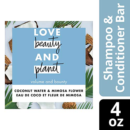 Product Cover Love Beauty And Planet Volume and Bounty 2 in 1 Shampoo and Conditioner Bar for Thinning Hair Coconut Water & Mimosa Flower Body and Strength 4.0 oz