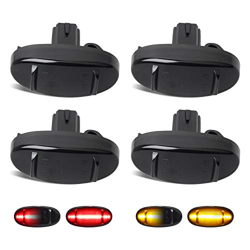 Product Cover RUXIFEY Sequential Dually Bed Side Marker Lights LED Fender Sidemarkers Smoked Lens Compatible with 2011-2016 Ford F250 F350 F450 Super Duty, Pack of 4
