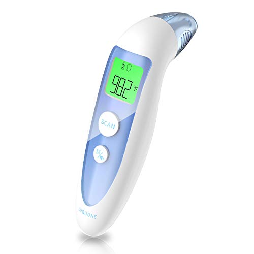 Product Cover Upgraded Forehead Thermometers for Fever with 35 Data Recall -1S Fast Reading Accurate Ear Thermometer for Kids Baby and Adults, Pouch and Batteries Included