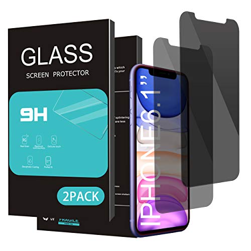Product Cover HOMEMO Privacy Screen Protector for iPhone 11/iPhone XR 6.1Inch 2 Pack Anti Spy Tempered Glass Anti Scratch Case Friendly