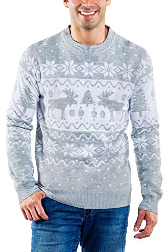 Product Cover Tipsy Elves Men's Merry Moose Sweater - Funny Moose Christmas Sweater for Guys