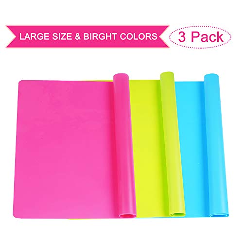 Product Cover 3 Pack Extra Large Silicone Sheets for Crafts, Liquid, Resin Jewelry Casting Molds Mat, Multi-Purpose Food Grade Silicone Placemat. 15.7