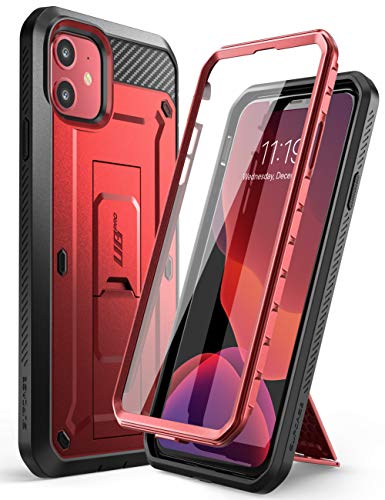 Product Cover SupCase Unicorn Beetle Pro Series Case Designed for iPhone 11 6.1 Inch (2019 Release), Built-in Screen Protector Full-Body Rugged Holster Case (MetallicRed)
