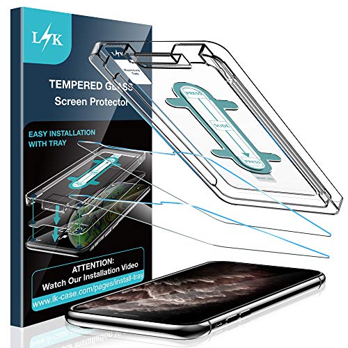 Product Cover LK [3 Pack] Screen Protector for iPhone 11 Pro Max 6.5'' / iPhone Xs Max, [Installation Kit Included] Tempered Glass 9H Hardness, Anti Scratch