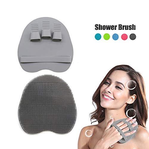 Product Cover Hommiesafe Pure Silicone Body Massage Brush Body Wash Bath Shower Tool, with Super Soft Manual Facial Cleansing Brush Scrubber