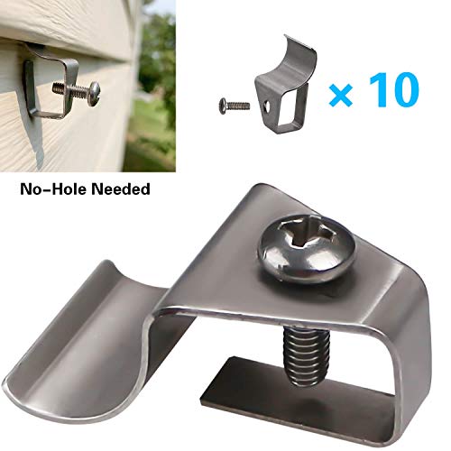 Product Cover Vinyl Siding Clips Hooks No-Hole Needed Outdoor Siding Screws Hanger for Mount Home Security Camera (10 Pack)