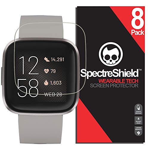 Product Cover Spectre Shield (8 Pack) Screen Protector for Fitbit Versa 2 Accessory Fitbit Versa 2 Case Friendly Full Coverage Clear Film