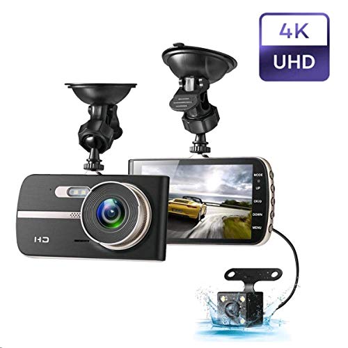 Product Cover Dash Camera 1080P, EIVOTOR Car Camera DVR 4 Inch LCD Screen Full HD 140 ° Dual DashCam Front Rear Wide Angle Car Recorder with G-Sensor Night Vision Motion Detection WDR Parking Monitor Loop Recording
