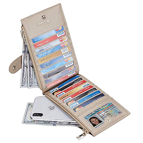 Product Cover Travelambo Womens Walllet RFID Blocking Bifold Multi Card Case Wallet with Zipper Pocket