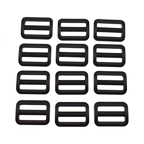 Product Cover Hao Pro 1 Inch Tri Glides Slides Clips Buckles Gripping Knurled Edge No Slipping Solid 12 Pack for Collars Aprons Sling Bag Adjustable Straps Belt Big Slots No Sharp Edges No Sewing